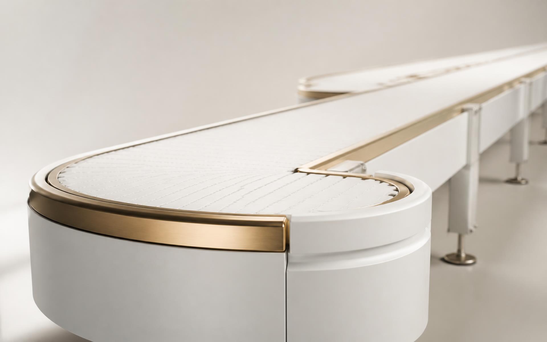 Industrial conveyor belt system carrying bulk material